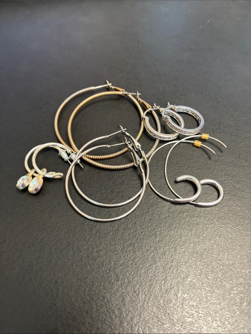 Bundle of Mixed Metal Hoop Earring Set - Silver & Gold Tones